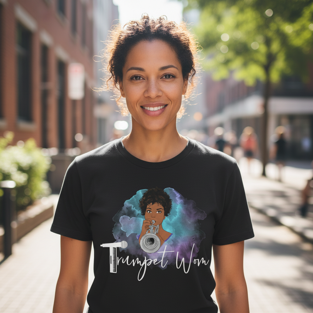 Trumpet Wom Logo Tee Black lifestyle v2